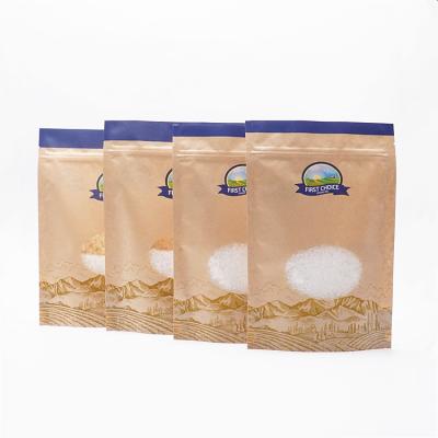 China Custom Moisture Proof Bags With Logo Packaging Kraft Paper Bag With Zipper Plastic Food Zipper Cookie Paper Bag for sale