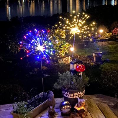 China Halloween/happy birthday/Christmas Solar Fireworks Lamp Waterproof Lighting Outdoor Solar Lights Garden Lawn Courtyard Passage Party Decoration for sale