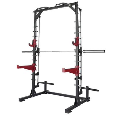 China Body Buiding Fitness Equipment Smith Machine Trainer Business With Half Frame Barbell Rack Stand Up Bench Press Squat Rack for sale