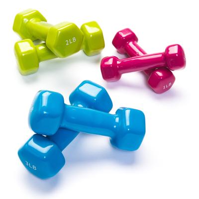 China Customized Colored Universal 2023 Dumbbell Cast Dumbbell Set PVC Neoprene Dipping Cheap Gym Dumbbell for sale