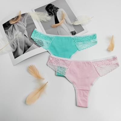 China New Style Lace Hot Selling Women's Breathable Sexy Hot Underwear Comfortable T-String Girl Cotton Underwear for sale