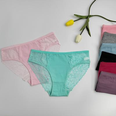 China High Quality Breathable Ladies Lace Up Underwear Cotton Briefs Comfortable Girls Sexy Lace Underwear for sale