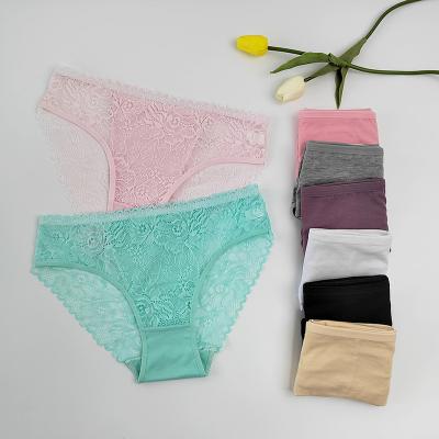 China Breathable High Quality Cotton Underwear For Girls And Lace Up Sexy Briefs For Women for sale