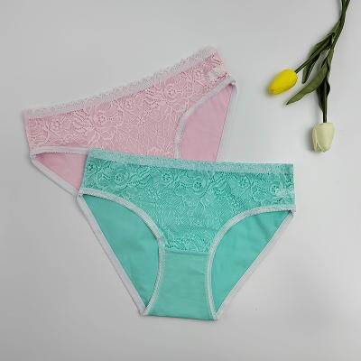 China Sexy Quicky Waist Low Waist Cotton Lingerie Lace Panties OEM Sexy Women Breathable Dry Short Briefs for sale