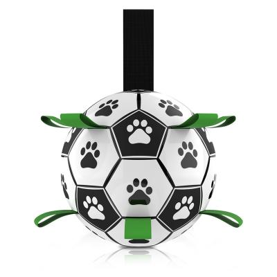 China Amazon Viable Explosive Pet Supplies Outdoor Multifunctional Interactive Dog Ball Toys Rope Football Dog Chew Training Toys for sale