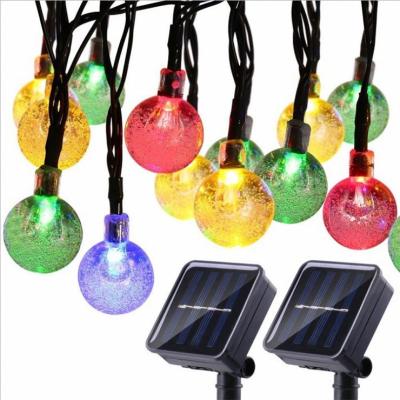 China Warm Solar Garden LED String Light Crystal Ball Multicolored Outdoor Waterproof for Garden Garlands Christmas Decoration for sale