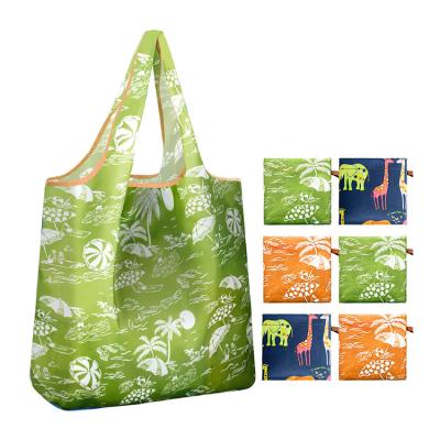 China Eco - Friendly Customize Reusable Collapsible Collapsible Tote Polyester Nylon Shopping Bag for sale