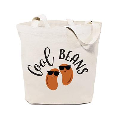 China Eco-Friendly White Organic Cotton Canvas Durable Bags Customized Design Printed Tote 100% Cotton Shopping Bags for sale