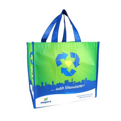 China Eco-Friendly Custom Recycled Eco Friendly Foldable Reusable Supermarket Grocery Shopping RPET Tote Bag for sale