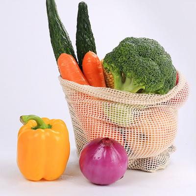 China Cotton Net Bags Eco - Friendly Reusable Reusable Mesh Product Bags For Grocery Supermarket Shopping for sale