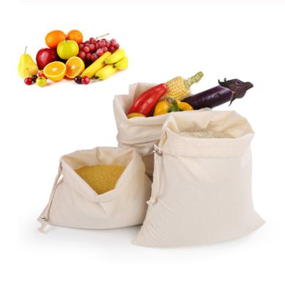 China Eco-friendly Recycled Reusable Organic Cotton Drawstring Mesh Net Shopping Bag For Fruit Vegetable for sale