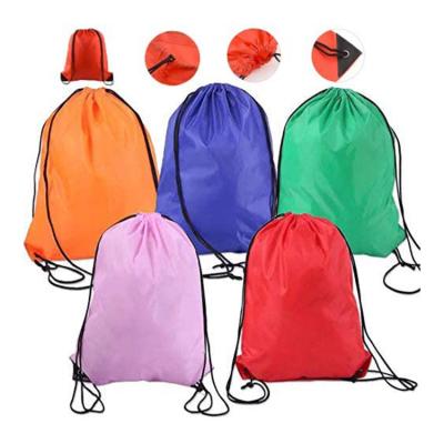 China Custom Printing Heavy Duty Travel Drawstring Polyester Rope Eco - Friendly Bag For Sport for sale