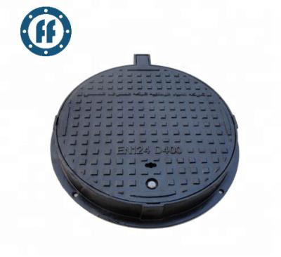 China Ductile Sewage Iron Round Manhole Cover With Hinge And Lock for sale