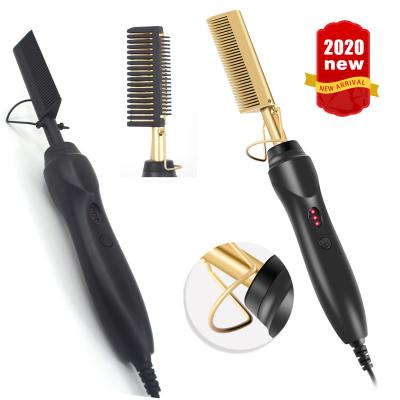 China Ceramic+ABS 2 in 1 Hair Curler Hair Straightener in One Twist Curling Iron for All Hair Types Portable Comb for sale