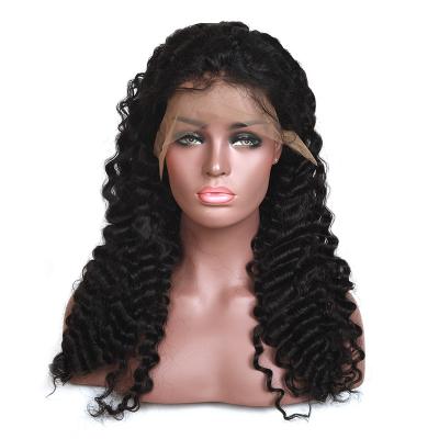 China Natural Virgin 13*4 Curly Deep Wave Color Water Wave Lace Front Human Hair Wig 100% Vendors for sale