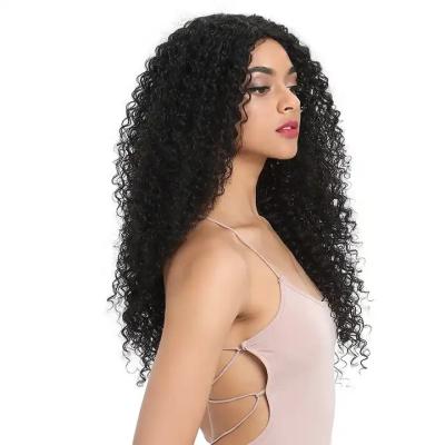 China Water Wave Cheap wholesale premium high quality semi pre plucked synthetic frontal wigs heat resistant synthetic hair lace front wig for sale