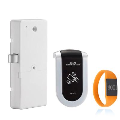 China Zinc Alloy Cabinet Lock KLV117 Electronic Sensor Lock With Smart Wristband Card For Sauna Changing Room for sale