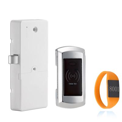 China KLV108 ID CARD Gym Locker Lock Zinc Alloy Smart Cabinet Door Lock With Free Wristbands for sale