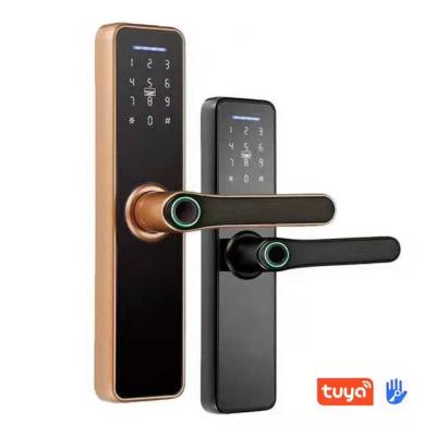 China Home Access Smart Electronic Biometric Fingerprint WiFi Tuya Digital Smart Lock Door for Home Wooden Doors for sale