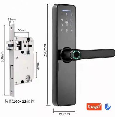 China Smart Home Safe Code Wifi Digital Keyless Electric Door Handle Lock Price with Tuya or TTlock APP for sale