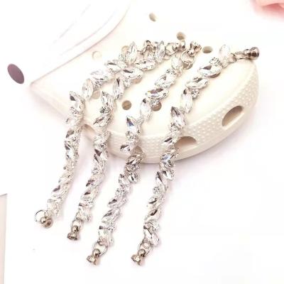 China Custom Clog Charm Wholesale Customization 2023 Direct Sales Fashion Full Diamond Electroplated Bracelet DIY Phone Case Hole Shoe Chain Accessories for sale