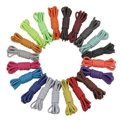 China 4mm round woven polyester reflective LACES for basketball shoes flying aj woven shoes sneakers laces for sale