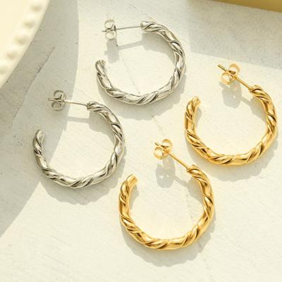 China Wholesale Price CLASSIC Gold Plated Minimalist Summer Big Circle Stainless Steel Earrings for sale