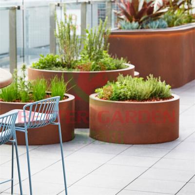 China flower planter pot steel corten steel plant pots flower planter corten steel planter for sale