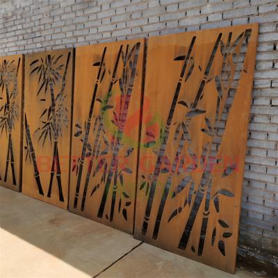 China Art Deco Corten Steel Privacy Screen Metal Screen Panels Privacy Screen Garden for sale