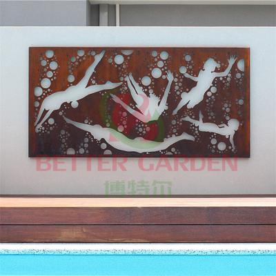 China Art Deco Steel Privacy Screen Decorative Corten Steel Screens Garden Steel Screens for sale