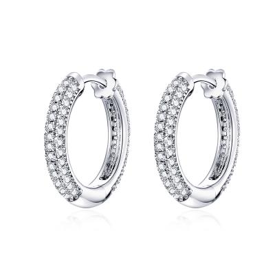 China BAMOER CLASSIC Ear Hoops 925 Sterling Silver Luxury Hoop Earrings For Women Wedding Engagement Jewelry Gifts Accessories for sale