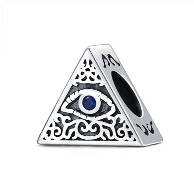 China BAMOER TRENDY Real 925 Sterling Silver Eye Charm For Original 3mm Enamel Metal Beads SCC1567 Bracelet&Bangle for sale