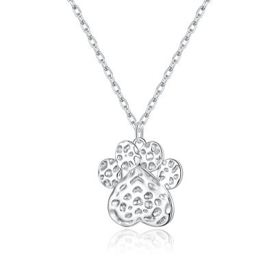 China BAMOER Sterling Silver 925 Cute Dog Paw Pendant Necklace for Women Necklaces Chain Jewelry BSN204 for sale