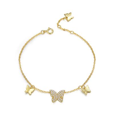 China BAMOER S925 Fashion Style Bangle Butterfly Bangle Jewelry Romantic Silver Anti-allergy Gifts For Girl BSB064 for sale