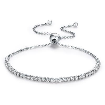 China BAMOER CLASSIC 925 Sterling Silver Sparkling Strand Bracelet women link tennis bracelet silver jewelry SCB029 for sale