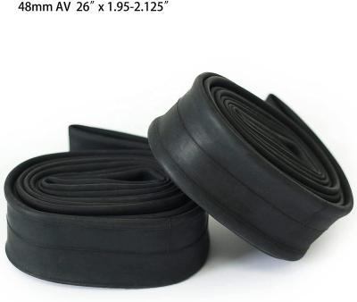 China Eurobike Mountain Bikes 2 Valve 48mm Butyl Rubber Spare Tires 26*1.95mm Tire Inner Tube Schrader AV Pack Mountain Bicycle Inner Tubes for sale