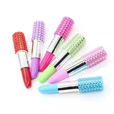 China Promotional Pen Rhinestone Crystal Ballpoint Pen Lipstick Shape Pens Mini Ballpoint Pens Cute Multicolor Novelty for sale