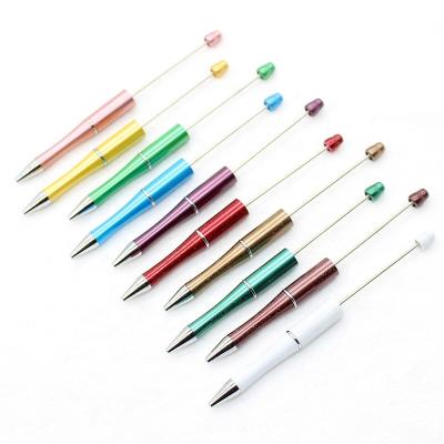 China office & School Pen Plastic Beadable Pen Assorted Bead Pen Shaft Black Ink Rollerball Pen For Kids Students Office for sale