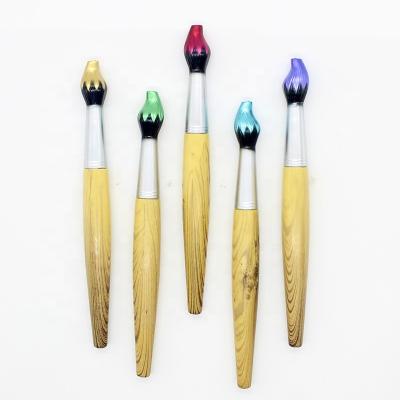 China Promotional Pen Water Transfer Wood Grain Pen Oil Painting Shape Plastic Ballpoint Pen With Custom Logo for sale