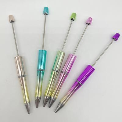 China office & School pen color plastic metallic beads pen creative gradient colors beadable pen for sale