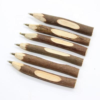 China promotional pen 13cm wooden ball pen eco nature branch ballpoint pen with customer logo for sale