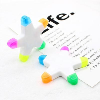 China office & School Markers Fluorescent Highlighter Pens Star Flower Highlighter Bars Watercolor Pens For Students School Office for sale