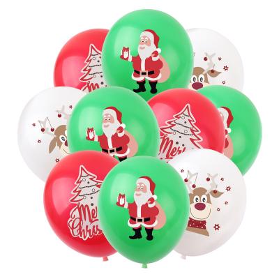 China 12 Inch Latex Balloon Gift Toy Christmas Decorations Santa Claus Elks Pine Model for sale