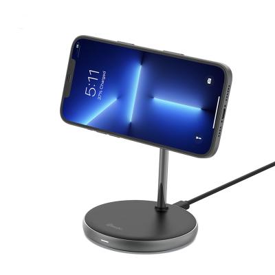 China Mobile Phone 15W QI LED Fast Charging Portable MFi Certificated Wireless Charger Pad for iPhone 12 13 Series for sale