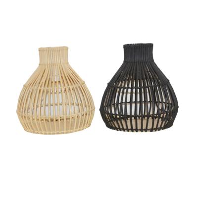 China Asian Modern Creative Natural Material Handmade Weaving Loom Hanging Wicker Rattan Pendant Lamp for sale