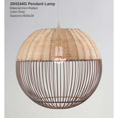 China Farm Wire Metal Rattan Pendant Lights CE SAA ROHS U L Certified For Decoration Home Restoration for sale