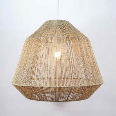 China Modern Retro Asian Decorative Home Vintage Rattan Wicker Hanging Pendant Lamp for sale