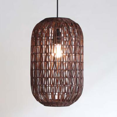 China Modern Bedroom Fancy Commercial Rattan China Wicker Pendant Light for sale