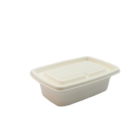 China Biodegradable Rectangle Sugarcane Bagasse Food Fast Packaging Biodegradable Paper Boxes With Lid for sale