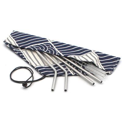 China Amazon Svin Disposable Eco-Friendly Reusable Metal Stainless Steel Straw With Brush for sale